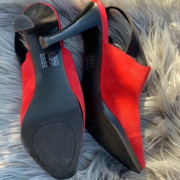 Moda Red Suede Slingback heels Size 7 1/2 - Picture 4 of 5